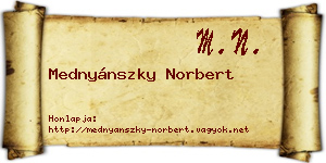 Mednyánszky Norbert névjegykártya