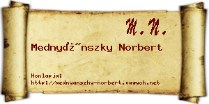 Mednyánszky Norbert névjegykártya