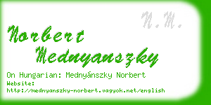 norbert mednyanszky business card